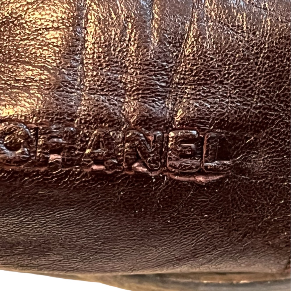 Chanel size 10 brown leather authentic Chanel sandal transparent detail - Picture 3 of 16